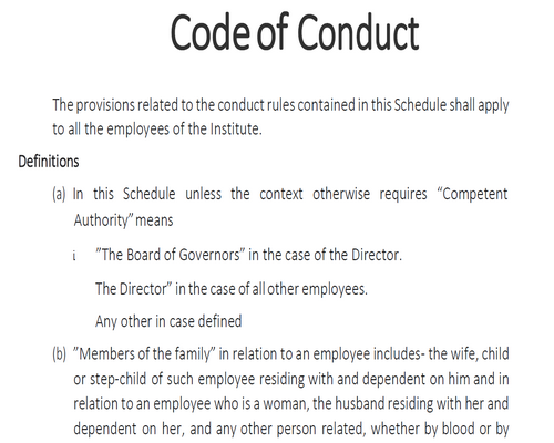 Code of Conduct Jaipuria Lucknow